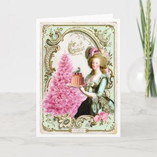 De Roze Boom van de Cake van de Kerstkaart van Feestdagen Kaart