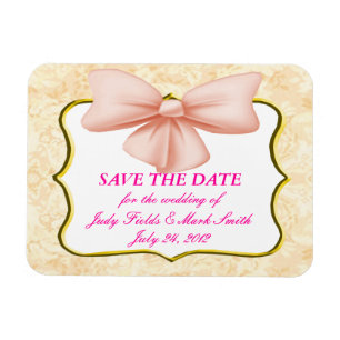 De roze Bow bewaart de Datum Magnet Magneet