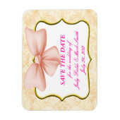 De roze Bow bewaart de Datum Magnet Magneet (Verticaal)