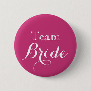 De roze Bruid van het Team van het Huwelijk Ronde Button 5,7 Cm
