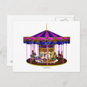 De roze carrousel briefkaart (Voorkant / Achterkant)