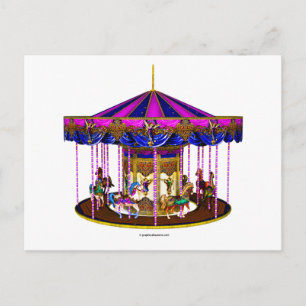 De roze carrousel briefkaart