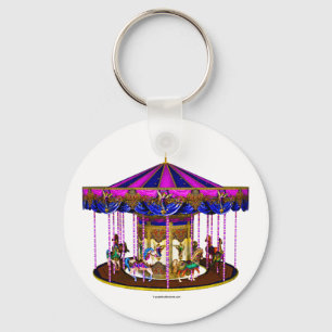 De roze carrousel sleutelhanger