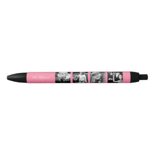 De roze Collage van de Foto Zwarte Inkt Pen
