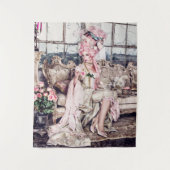 De roze dame wandkleed (Voorkant)