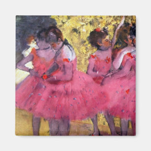 De roze dansers voor de ballet van Edgar Degas Magneet