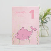 De roze Dolfijn onder de Verjaardag van het Zee Kaart (Staand voorkant)