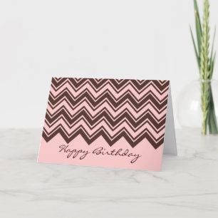 De roze en chocoladebruine verjaardag van het kaart
