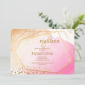 De roze en Gouden Uitnodiging van de Partij van de (Staand voorkant)