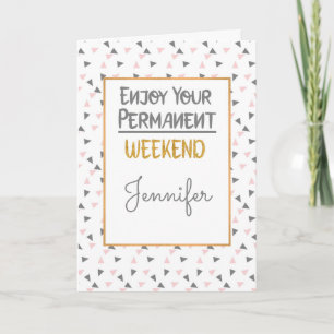 De roze en Witte Uittredingsfelicitaties Kaart