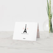 DE ROZE EN ZWARTE TOREN VAN EIFFEL VAN HET DAMAST BEDANKKAART (Achterkant)