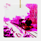 De roze Express Keramisch Ornament (Achterkant)