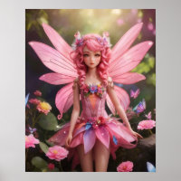 De roze fee | Fantasy digitale kunst