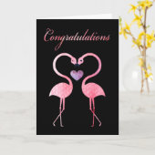 De Roze Flamingo's van de Waterverf van Kaart (Gele Bloem)