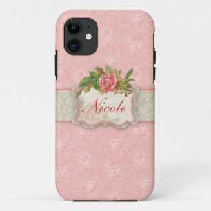De Roze Gepersonaliseerde Rozen van Girly iPhone 11 Hoesje