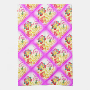 de roze handdoek van de palmenkeuken