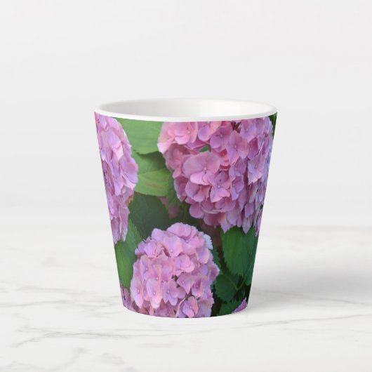 De roze Hortensia hydrangea struik Latte Mok (Voorkant)