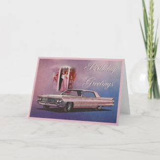 De roze Kaart van de Verjaardag van Cadillac