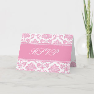 De roze Kaart van het Damast RSVP