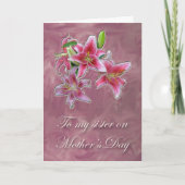 De roze Kaart van het Moederdag van de Zuster (Voorkant)