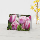 De roze kaart van Tulpen (Gele Bloem)