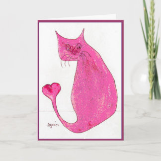 De roze Kaart van Valentijn van de Kat van het