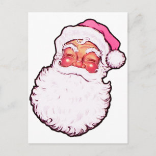 De roze Kerstman Feestdagenkaart