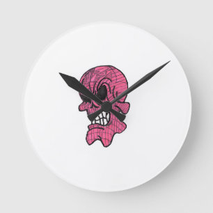 De roze Klok van de Muur van de Schedel