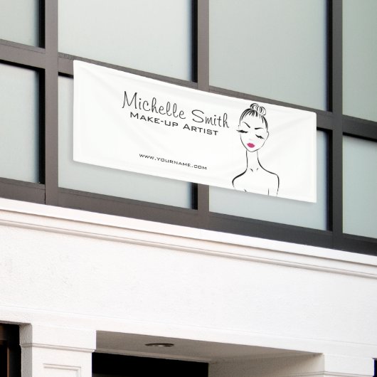 De roze lippen vormen het merk kunstenaar spandoek (Buitenkant Gebouw)