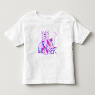 De roze Minnaar van de Kat Kinder Shirts