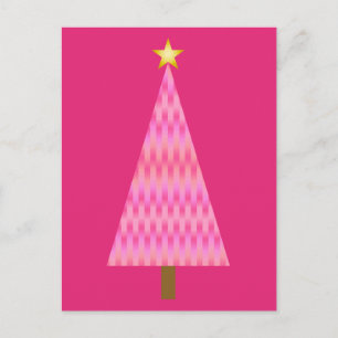 De Roze moderne Kerstboom Ombre van het koraal Feestdagenkaart
