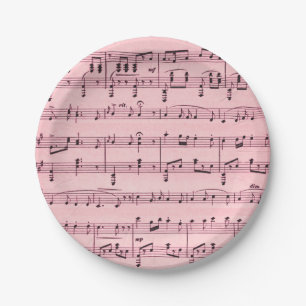 De roze Muziek van het Blad Papieren Bordje
