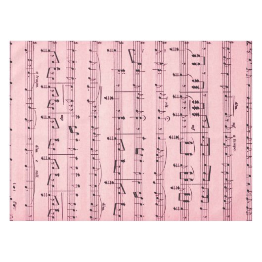 De roze Muziek van het Blad Tafelkleed (Voorkant (Horizontaal))