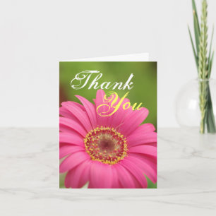 De roze nota van Gerbera Daisy Thank You Bedankkaart