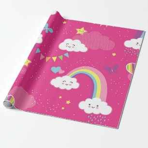 De roze Rainbow Sky die het patroon herhaalt. Een Cadeaupapier