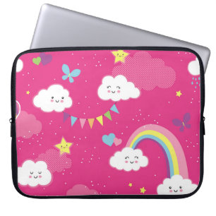 De roze Rainbow Sky die het patroon herhaalt. Een Laptop Sleeve
