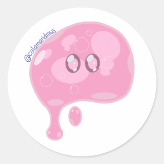 De roze slijm ronde sticker