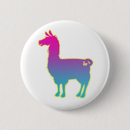 De roze Tropische Button van de Lama (Voorkant)
