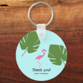 De Roze Tropische Sleutelhanger van Flamingo van d (Voorkant)