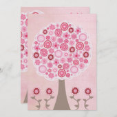 De roze Uitnodiging van de Boom van de Ontwerper (Voorkant / Achterkant)
