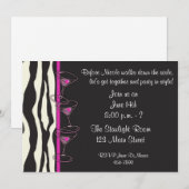 De roze Uitnodiging van de Partij van Cocktails (Voorkant / Achterkant)