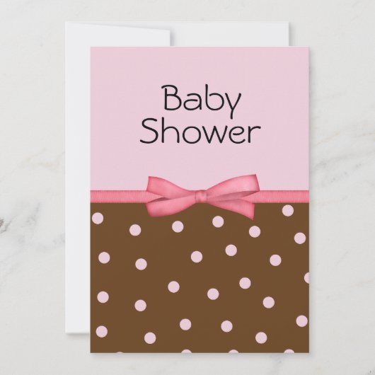 De roze Uitnodigingen van het Baby shower van het (Voorkant)