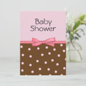 De roze Uitnodigingen van het Baby shower van het (Staand voorkant)