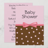 De roze Uitnodigingen van het Baby shower van het (Voorkant / Achterkant)