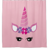 De Roze Unicorn Douchegordijn (Voorkant)