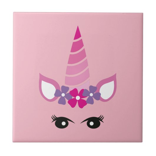 De Roze Unicorn Tegeltje (Voorkant)