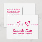 De roze Vergelijking van het Hart sparen het Brief Aankondigingskaart (Voorkant / Achterkant)