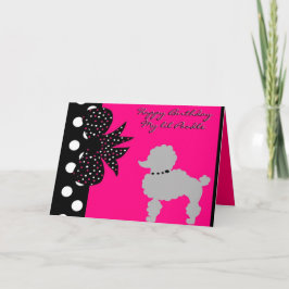 De roze Verjaardag van de Poedel Kaart