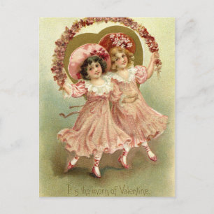 De roze Vintage Vriendschap van de Valentijnsdag Feestdagenkaart