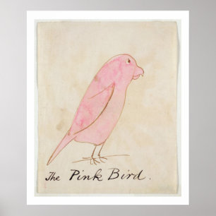 De roze vogel uit 'zestien tekeningen van Comic Bi Poster